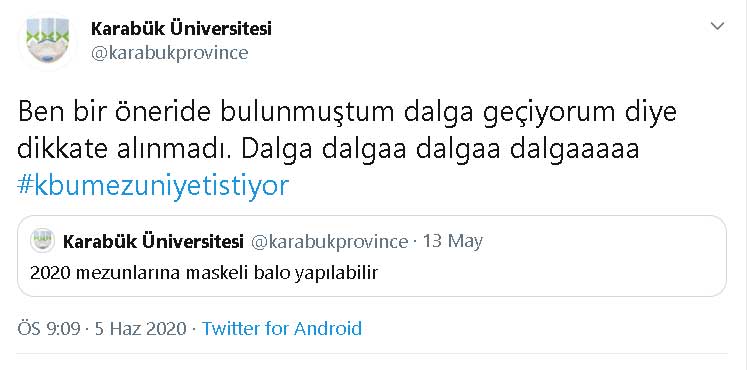 KBÜ Mezuniyet İstiyor