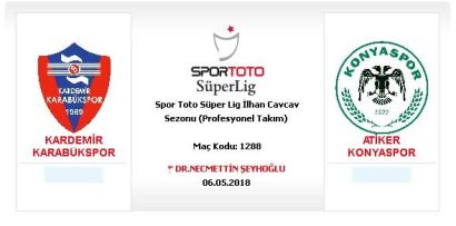 Kardemir Karabükspor – Atiker Konyaspor Futbol karşılaşması